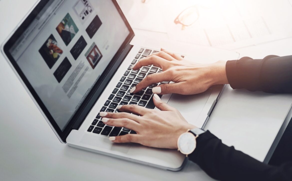 Hands,,Laptop,And,Typing,At,Desk,For,Remote,Work,,Research